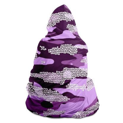 Purple Camouflage Pattern Mosaic Style Plakat Hooded Blanket