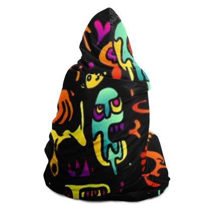 Abstract Pattren Hooded Blanket