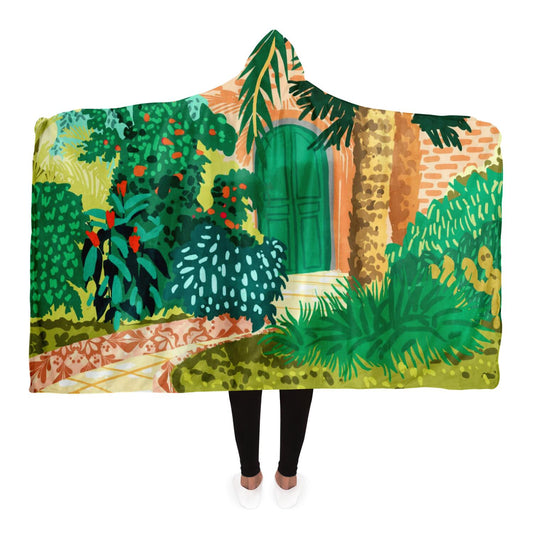 The House with the Green Door Hooded Blanket