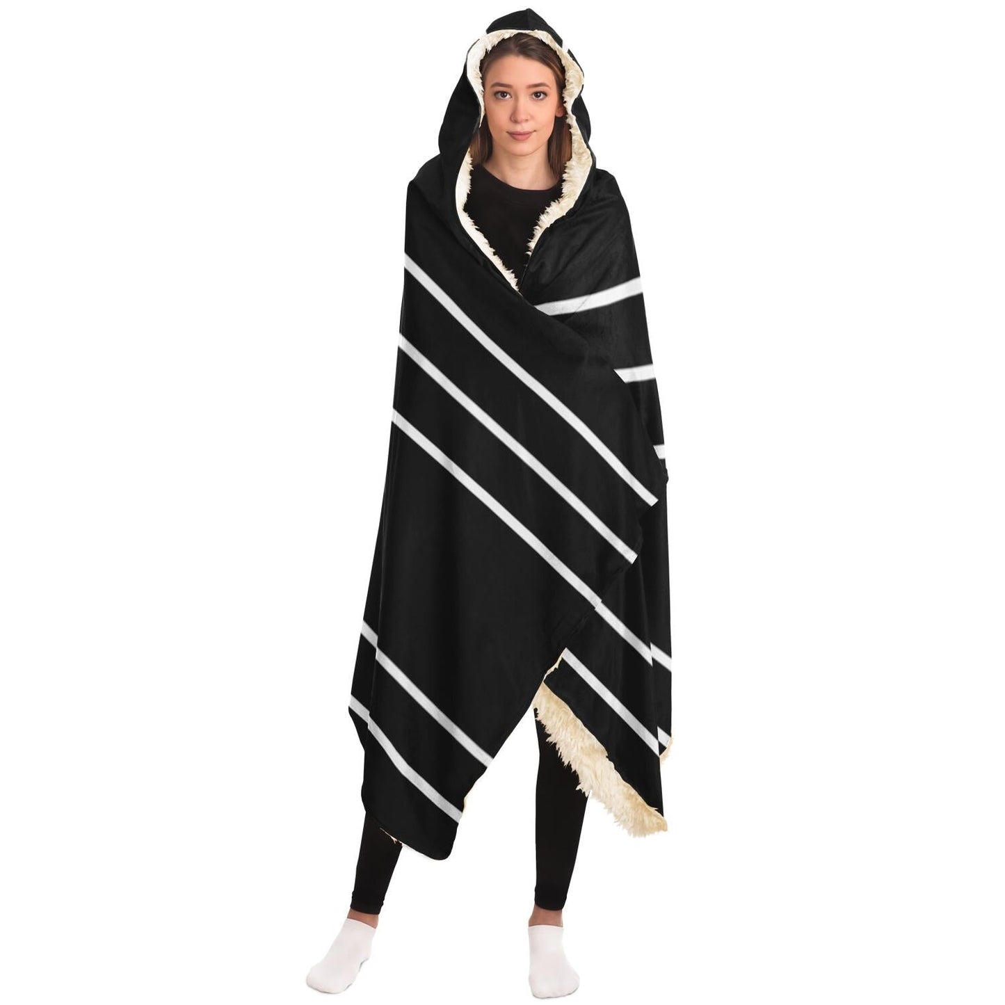 Simple Lines Pattern Poster Hooded Blanket