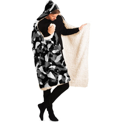 Snow Camouflage Pattern Plakat Hooded Blanket