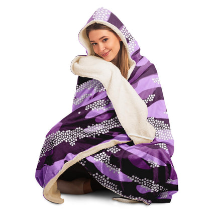 Purple Camouflage Pattern Mosaic Style Plakat Hooded Blanket