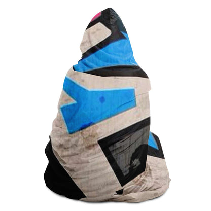 Abstract Pattren Hooded Blanket