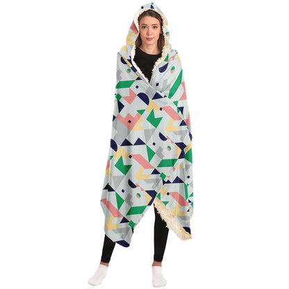 Abstract Pattren Hooded Blanket