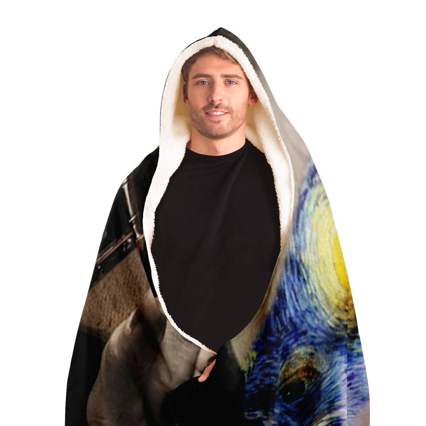 Brush Strokes Hooded Blanket