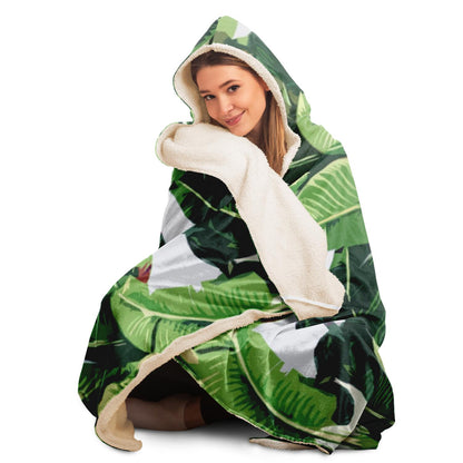 Banana leaves pattern Hooded Blanket