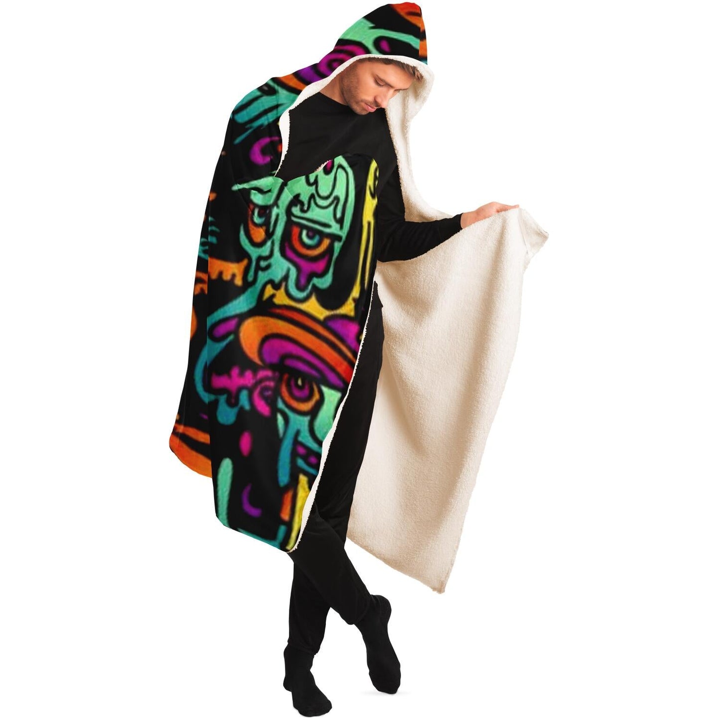 Abstract Pattren Hooded Blanket