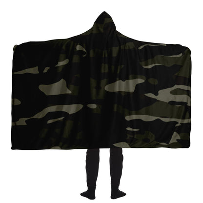 Dark Camouflage Pattern Plakat Hooded Blanket