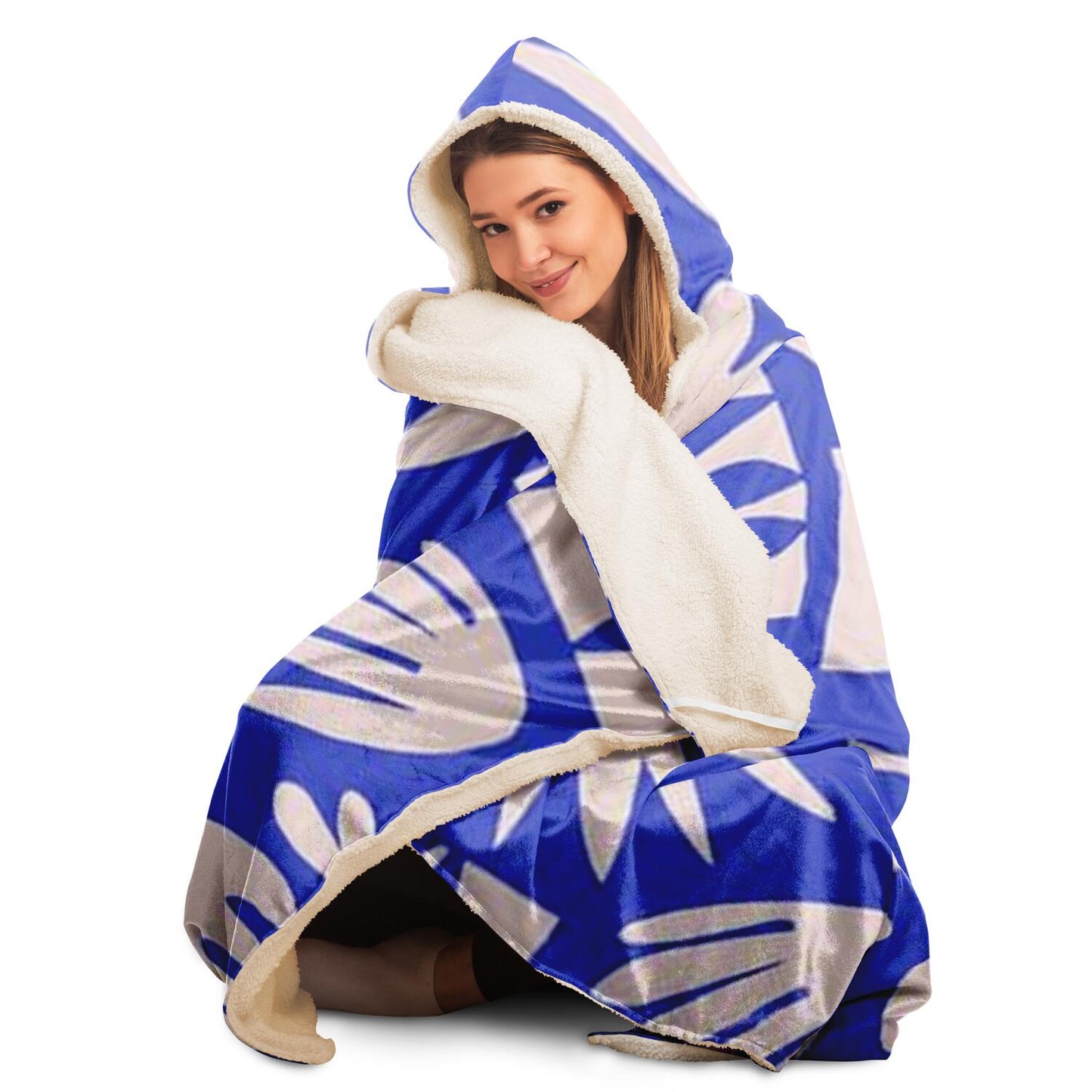 Abstract Pattren Hooded Blanket