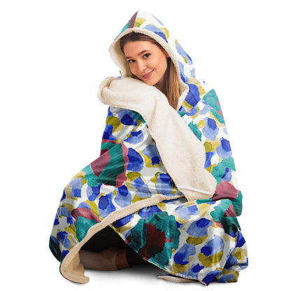 Abstract Pattren Hooded Blanket