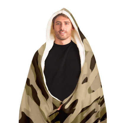 Desert Camouflage Pattern Hooded Blanket