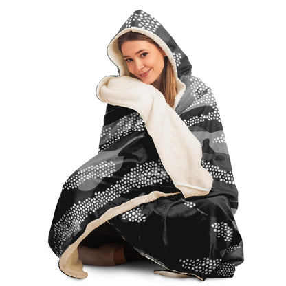 Snow Camouflage Pattern Mosaic Style Plakat Hooded Blanket