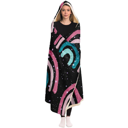 Cosmic Rainbow Night Dream Hooded Blanket