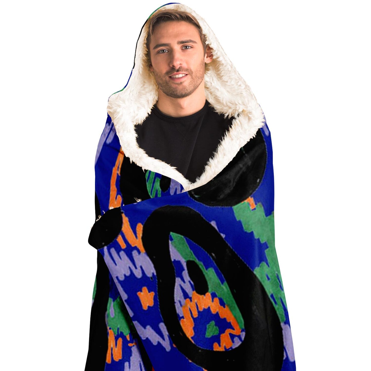 Abstract Pattren Hooded Blanket