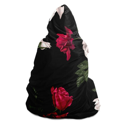 Dark Rose Hooded Blanket