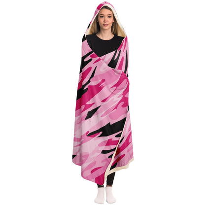 Pink-Camo Hooded Blanket