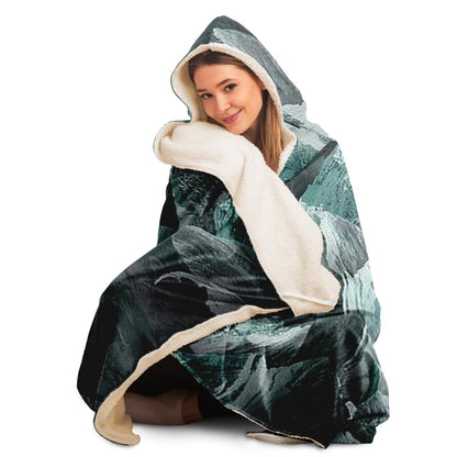 Mountain Sonnet Moonlit Stanza Hooded Blanket