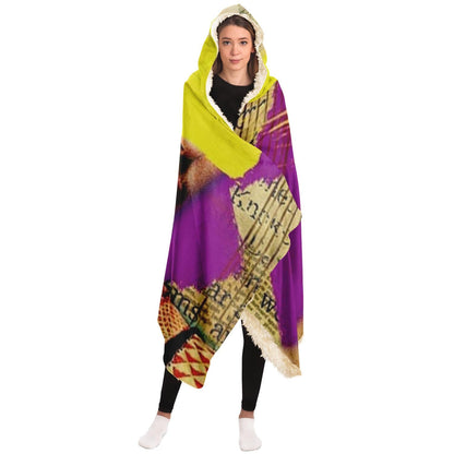 Frida Kahlo Collage art Hooded Blanket