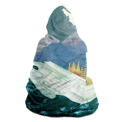 Mountain Sonnet Moonlit Stanza Hooded Blanket