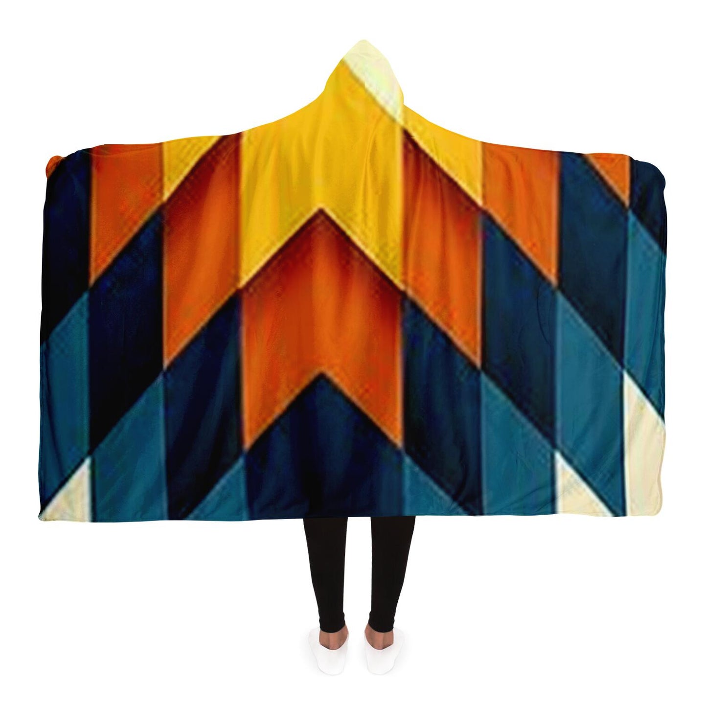 Graphic Pattern Hooded Blanket