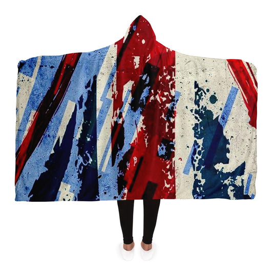 Abstract Pattren Hooded Blanket