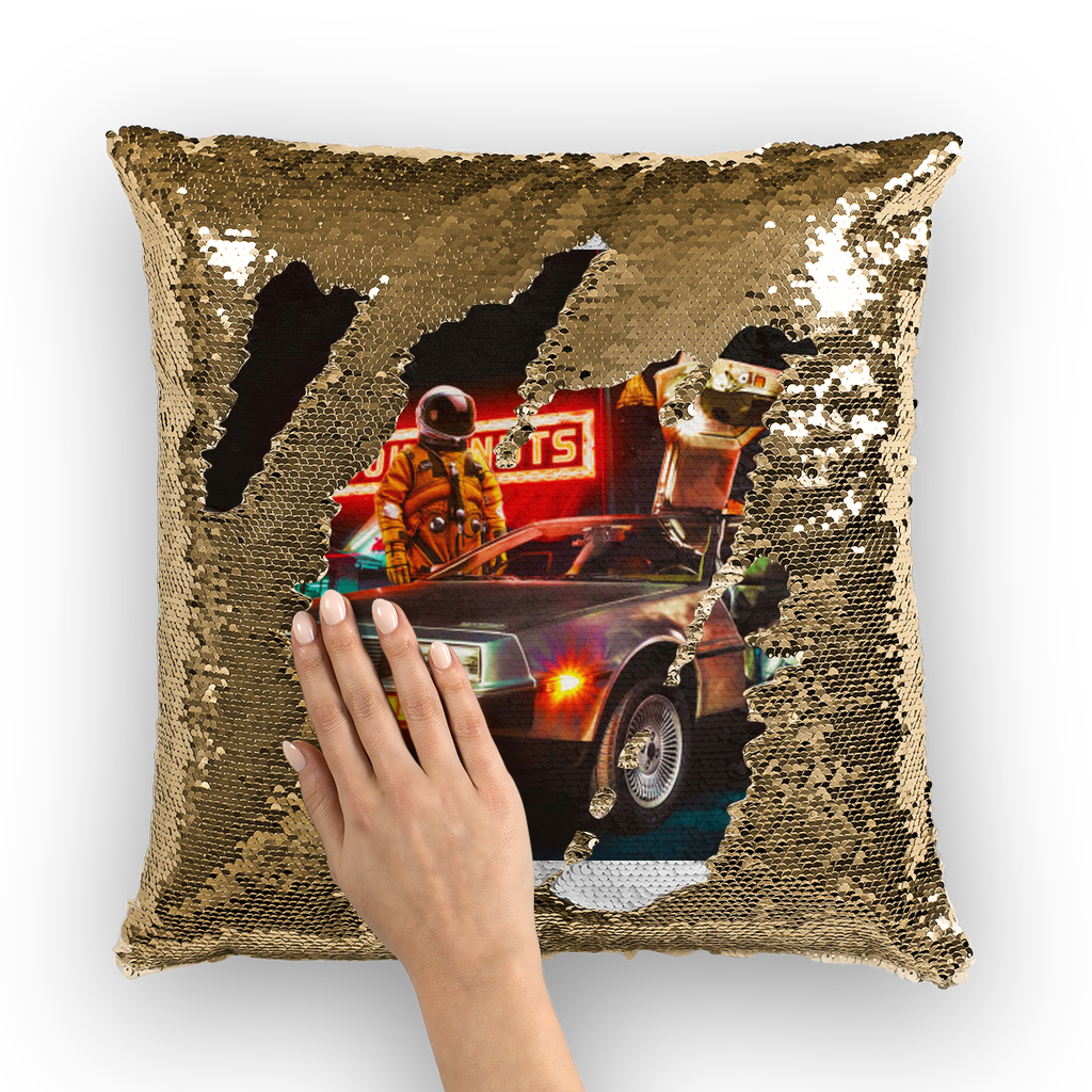 VIRGIN TEEZ Sequin Cover Gold / White 237am Sequin Cushion Cover