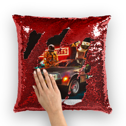 VIRGIN TEEZ Sequin Cover Red / White 237am Sequin Cushion Cover