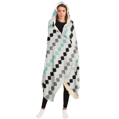 Tribal Boho Pattern Minimal Hooded Blanket