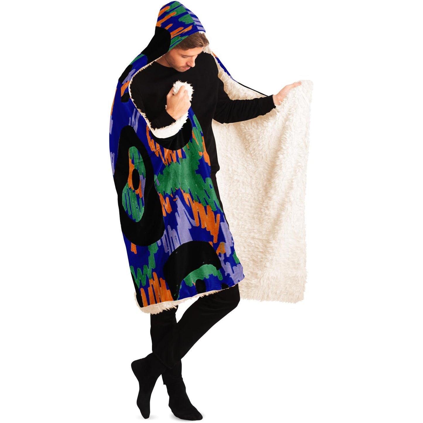 Abstract Pattren Hooded Blanket