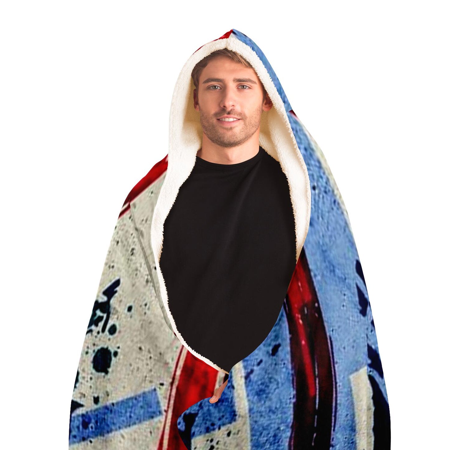 Abstract Pattren Hooded Blanket