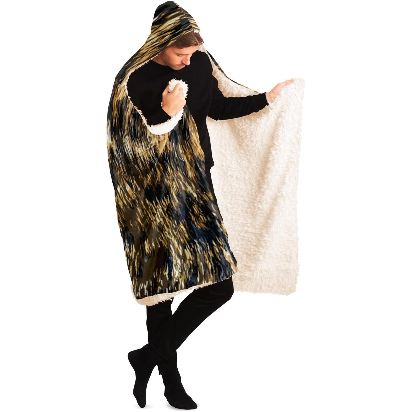 Cheetah Pattern Hooded Blanket