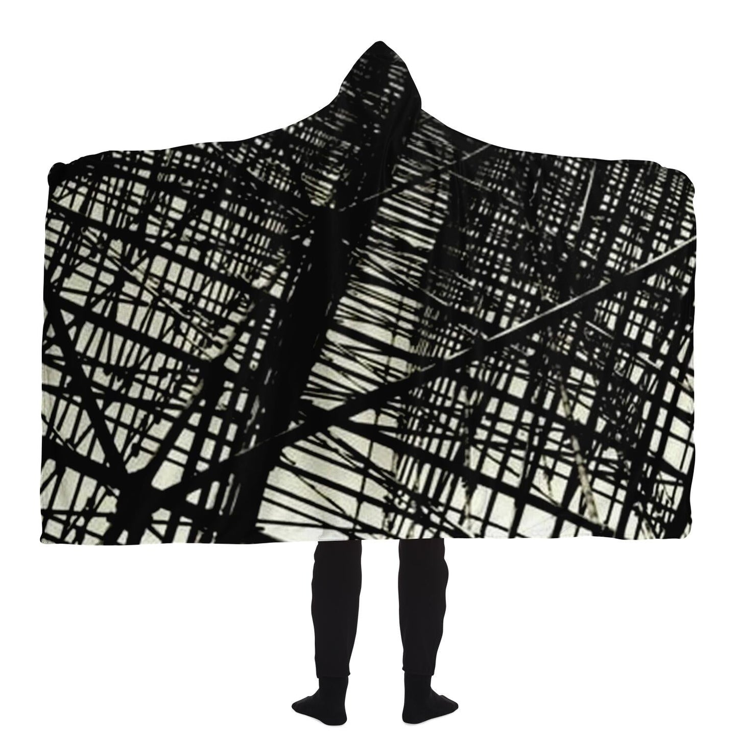 Abstract Pattren Hooded Blanket