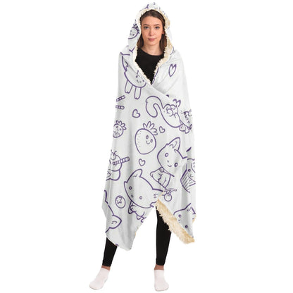 Cakes and Cats Hooded Blanket