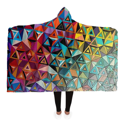 Abstract Pattren Hooded Blanket