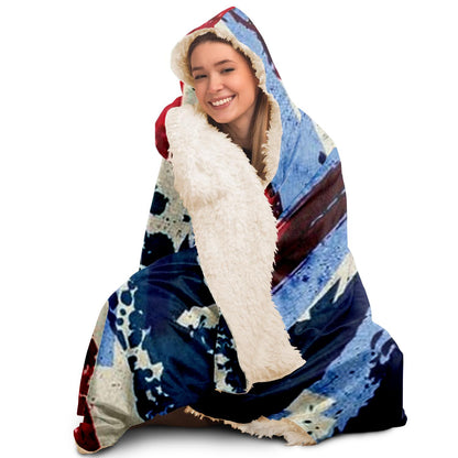 Abstract Pattren Hooded Blanket