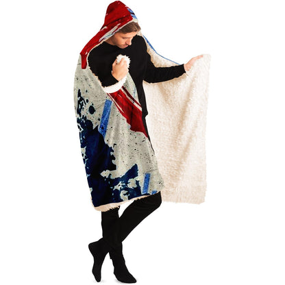 Abstract Pattren Hooded Blanket