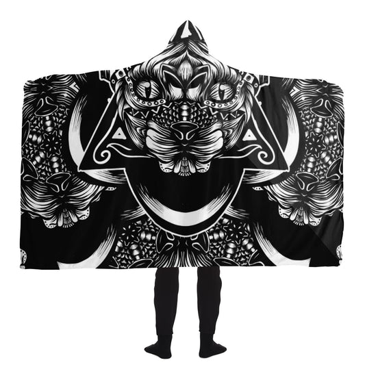 Sphynx Pattern Bw Hooded Blanket