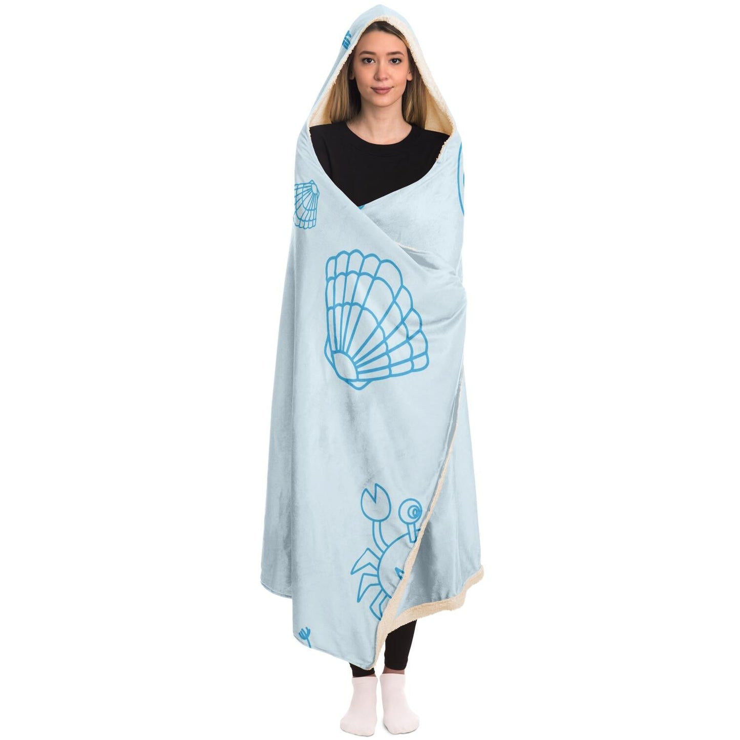 Underwater Pattern Hooded Blanket