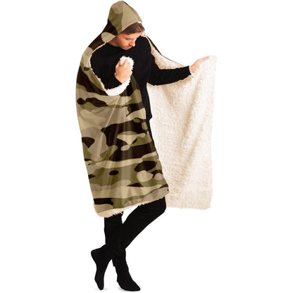 Desert Camouflage Pattern Hooded Blanket