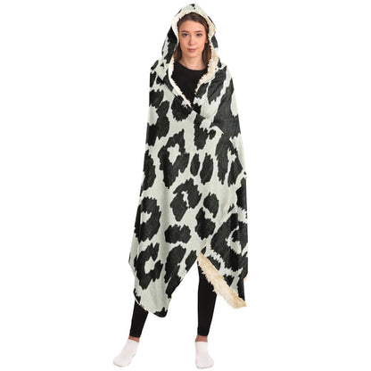 Leopard Pattern Hooded Blanket