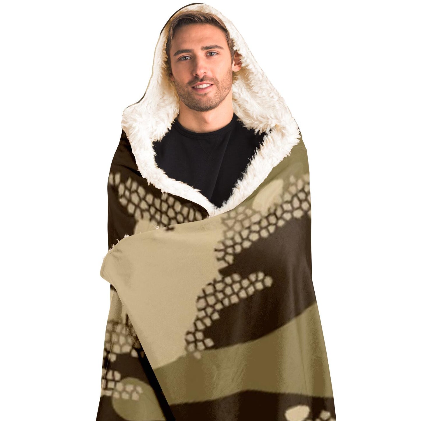 Desert Camouflage Pattern Mosaic Style Plakat Hooded Blanket