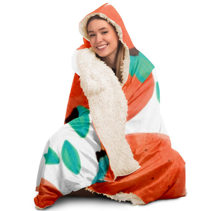 Fruit Pattern Hooded Blanket