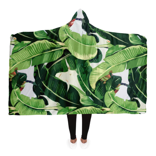 Banana leaves pattern Hooded Blanket