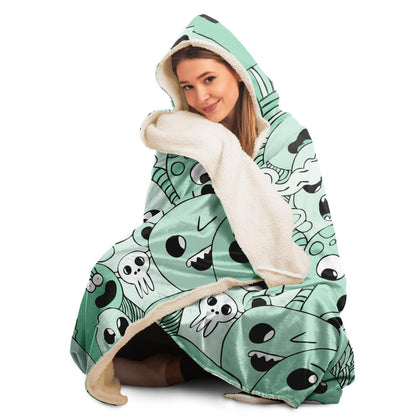 Ghost Pattern Hooded Blanket