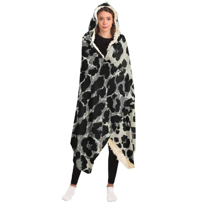 Leopard Pattern Hooded Blanket