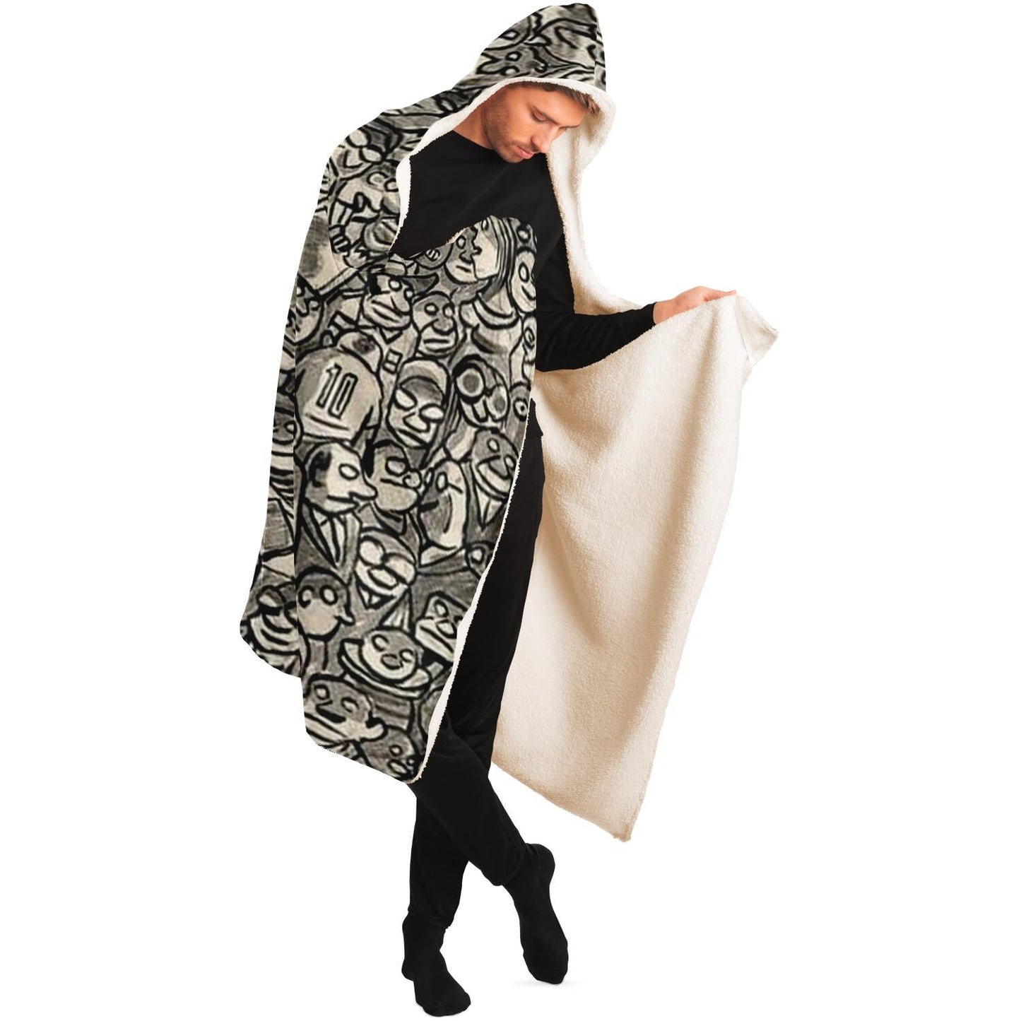 Abstract Pattren Hooded Blanket