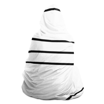 Simple Lines Pattern bw Poster Hooded Blanket