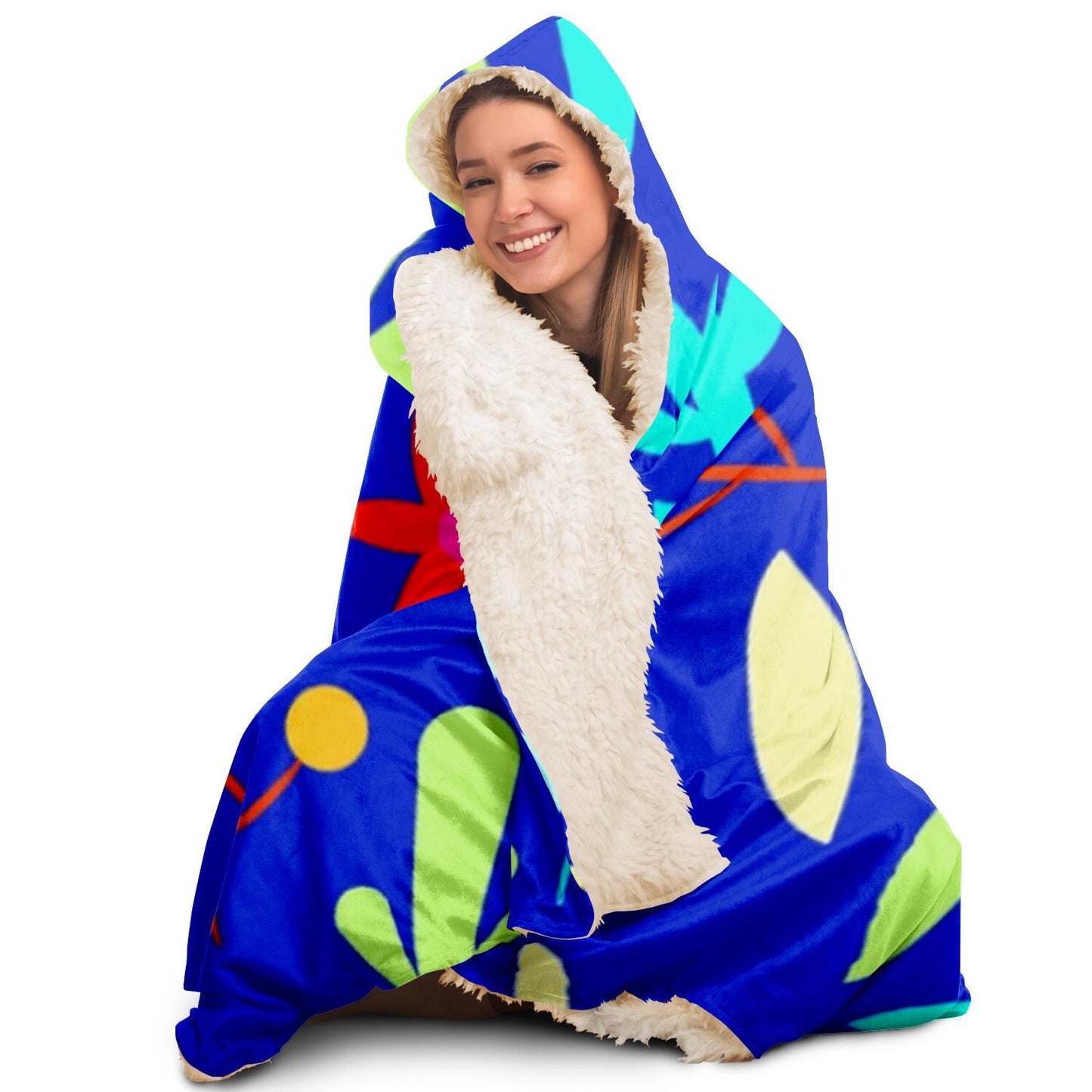 Blue Garden Kid's sweater Hooded Blanket