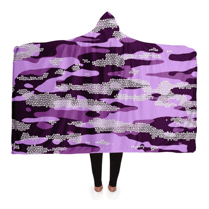 Purple Camouflage Pattern Mosaic Style Plakat Hooded Blanket