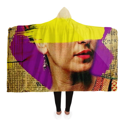 Frida Kahlo Collage art Hooded Blanket